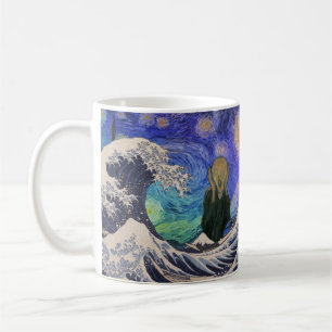 Der Schrei bei Die große Welle Sternennacht Kaffeetasse