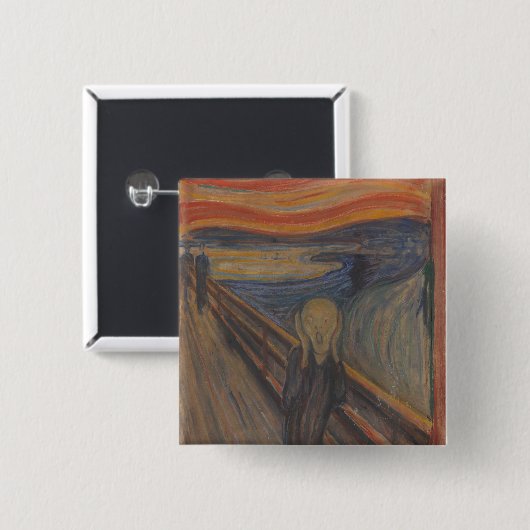 Der Schrei der Natur von Edvard Munch 1893 Button (Vorne & Hinten)