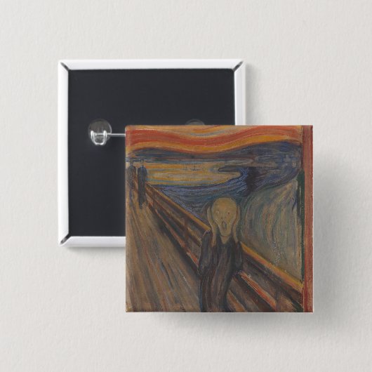 Der Schrei der Natur von Edvard Munch 1893 Button (Vorne & Hinten)