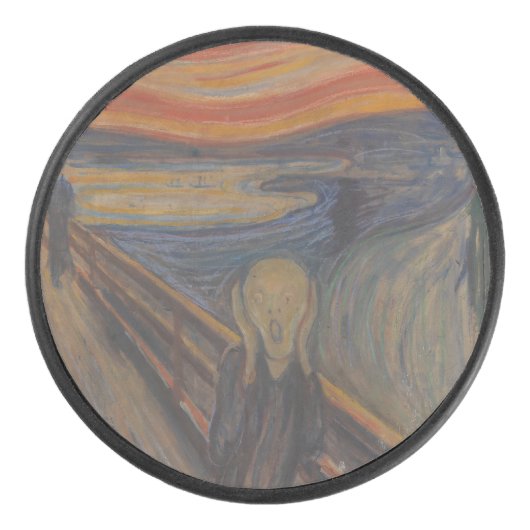 Der Schrei der Natur von Edvard Munch 1893 Eishockey Puck (Vorderseite)