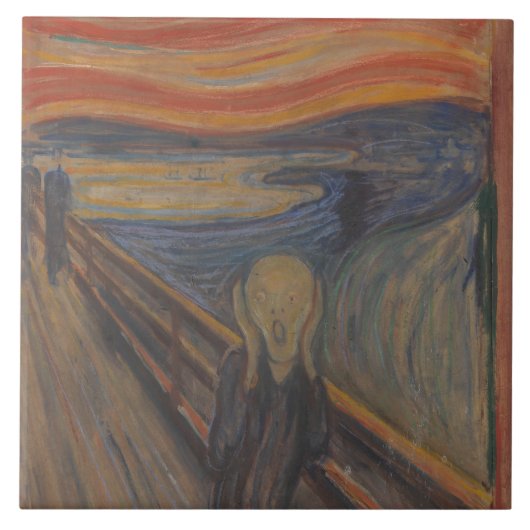Der Schrei der Natur von Edvard Munch 1893 Fliese (Vorderseite)