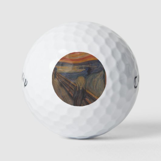 Der Schrei der Natur von Edvard Munch 1893 Golfball (Vorderseite)