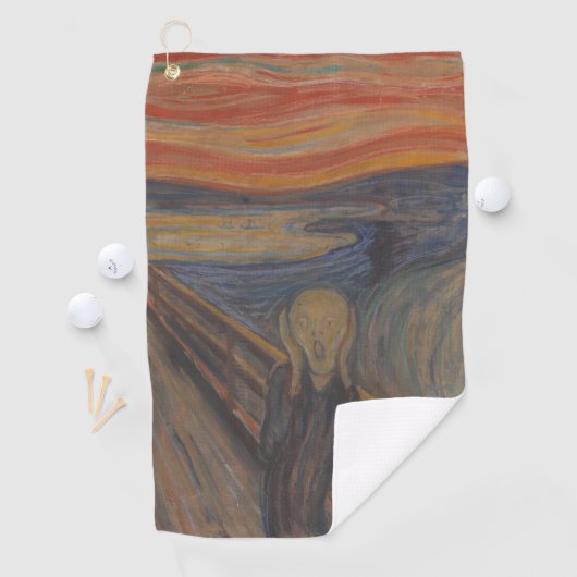 Der Schrei der Natur von Edvard Munch 1893 Golfhandtuch (Insitu)
