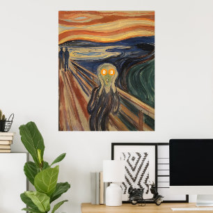 Der Schrei des Bitcoins (Munch) Poster