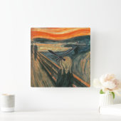 Der Schrei durch Edvard Munch Quadratische Wanduhr (Zuhause)
