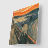 Der Schrei durch Edvard Munch Quadratische Wanduhr (Winkel)
