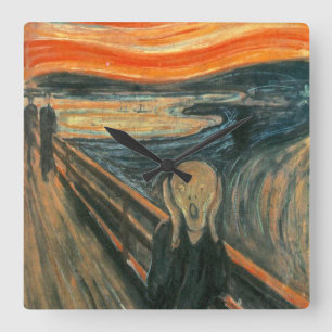 Der Schrei durch Edvard Munch Quadratische Wanduhr