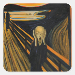 Der Schrei durch Edvard Munch Quadratischer Aufkleber