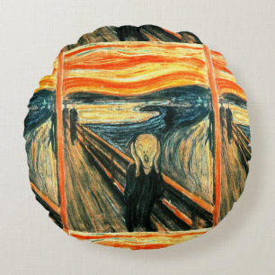 Der Schrei durch Edvard Munch Rundes Kissen