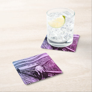 Der Schrei Edvard Munch Art Rechteckiger Pappuntersetzer