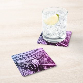 Der Schrei Edvard Munch Art Rechteckiger Pappuntersetzer