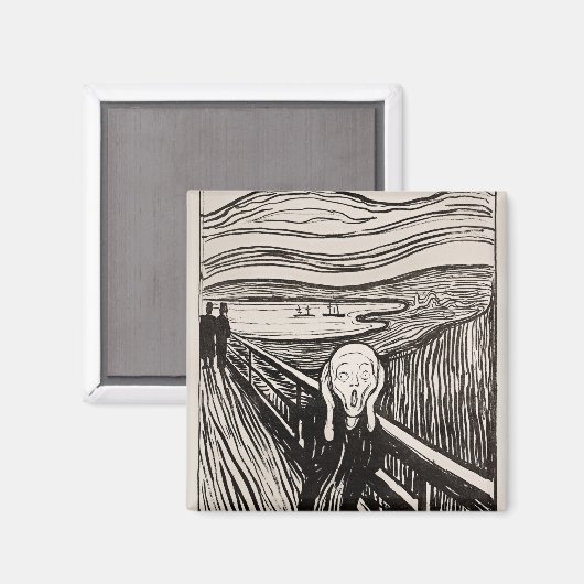 Der Schrei Edvard Munch Magnet (Vorderseite/Rückseite)