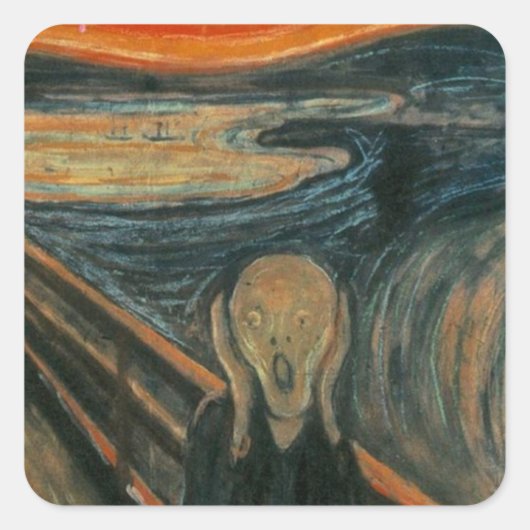 Der Schrei - Edvard Munch. Malerarbeiten. Quadratischer Aufkleber (Vorderseite)