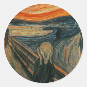 Der Schrei - Edvard Munch. Malerarbeiten. Runder Aufkleber