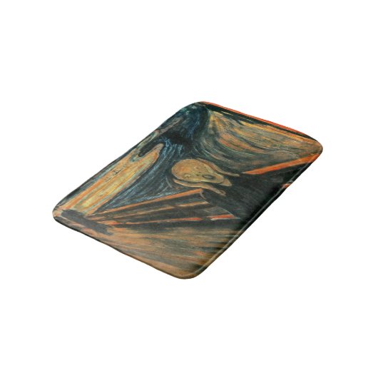 Der Schrei Edvard Munch Moderne expressionistische Badematte (Schrägansicht)