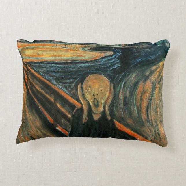 Der Schrei Edvard Munch Moderne expressionistische Dekokissen (Rückseite)