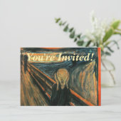 Der Schrei Edvard Munch Moderne expressionistische Einladung (Stehend Vorderseite)