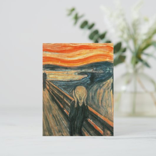 Der Schrei Edvard Munch Moderne expressionistische Postkarte (Stehend Vorderseite)