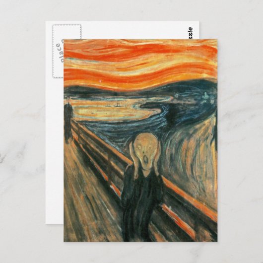 Der Schrei Edvard Munch Moderne expressionistische Postkarte (Vorne/Hinten)