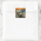 Der Schrei Edvard Munch Moderne expressionistische Quadratischer Aufkleber (Tasche)