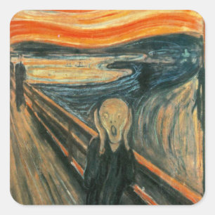Der Schrei Edvard Munch Moderne expressionistische Quadratischer Aufkleber