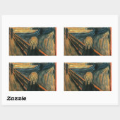 Der Schrei Edvard Munch Moderne expressionistische Rechteckiger Aufkleber (Blatt)