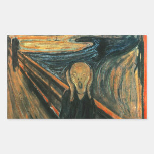 Der Schrei Edvard Munch Moderne expressionistische Rechteckiger Aufkleber