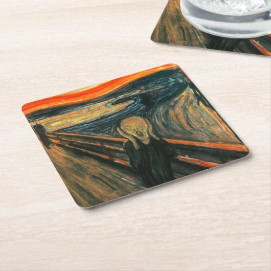 Der Schrei Edvard Munch Moderne expressionistische Rechteckiger Pappuntersetzer (angewinkelt)