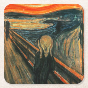 Der Schrei Edvard Munch Moderne expressionistische Rechteckiger Pappuntersetzer