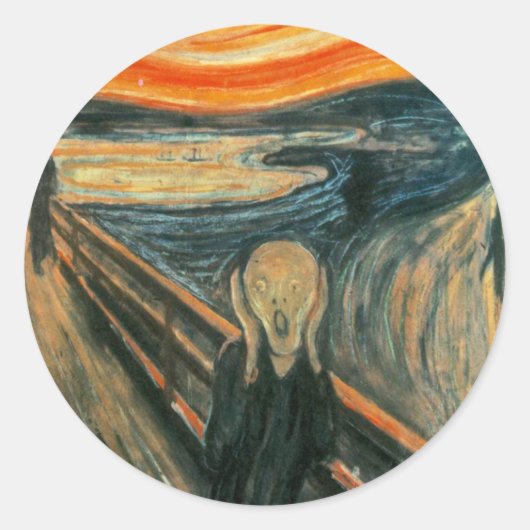 Der Schrei Edvard Munch Moderne expressionistische Runder Aufkleber (Vorderseite)