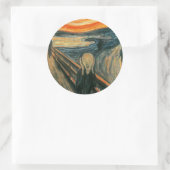 Der Schrei Edvard Munch Moderne expressionistische Runder Aufkleber (Tasche)