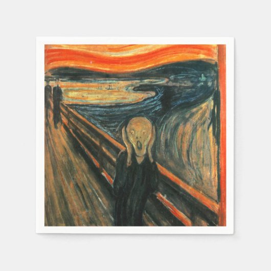 Der Schrei Edvard Munch Moderne expressionistische Serviette (Vorderseite)