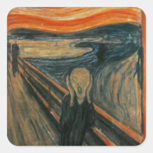 Der Schrei - Edvard Munch Quadratischer Aufkleber