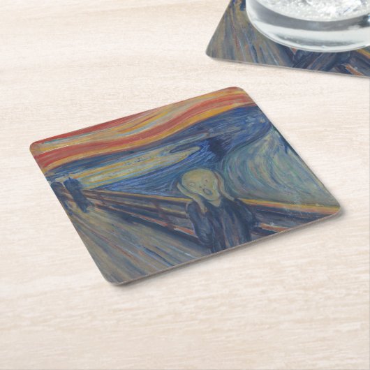 Der Schrei, Edvard Munch Rechteckiger Pappuntersetzer (angewinkelt)