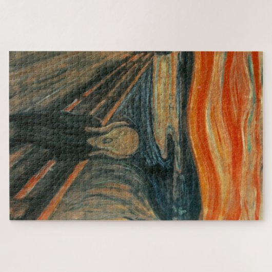 Der Schrei - Edvard Munch | Rotes Blau Puzzle (Horizontal)