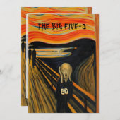 Der Schrei - Funny 50. Geburtstag Einladung (Vorne/Hinten)