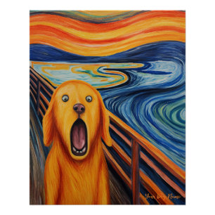 Der Schrei - Golden Retriever Dog 001 - Pall Munch Poster