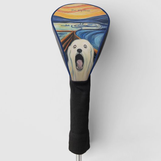 Der Schrei - Große Pyrenäen Hund 002 - Pall Munch Golf Headcover (Vorderseite)