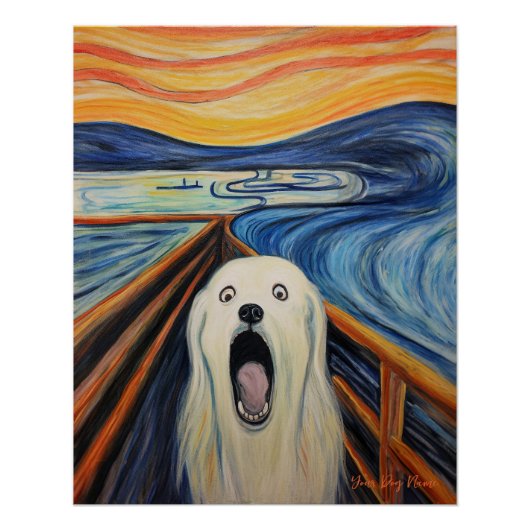 Der Schrei - Große Pyrenäen Hund 002 - Pall Munch Poster (Vorderseite)