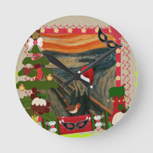 der Schrei hässlich Weihnachten Runde Wanduhr