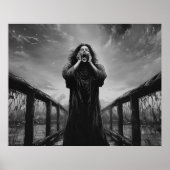 Der Schrei in Schwarz und Weiß remagerte | Poster (Vorne)