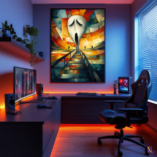 Der Schrei - Kubistische Minimalistische Inspirati Poster