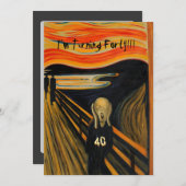 Der Schrei - lustiger 40. Geburtstag Einladung (Vorne/Hinten)