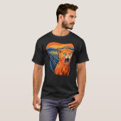 Der Schrei mit Katzenkunst schreiende Katze T-Shirt (Vorne ganz)