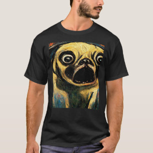 Der Schrei Mops Version Süßer Hund T-Shirt