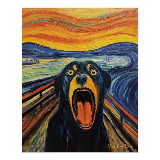 Der Schrei - Rottweiler Hund 001 - Pall Munch Poster (Vorderseite)