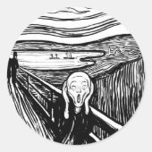 Der Schrei Runder Aufkleber (Vorderseite)