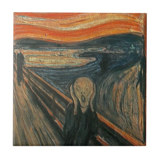 Der Schrei (texturiert) von Edvard Munch Fliese (Vorderseite)