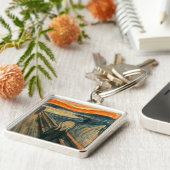 Der Schrei vereint moderne Kunst Abstrakt Schlüsselanhänger (Seite)