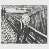 Der Schrei von Edvard Munch Black and White Geschenkpapier (Flach)